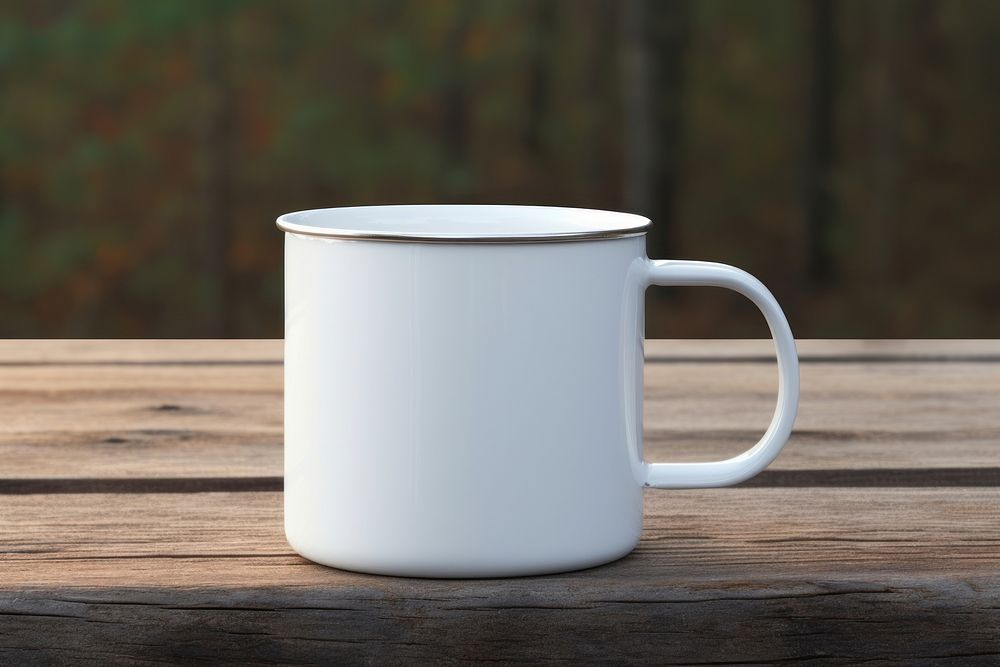 Enamel mug mockup porcelain beverage pottery.