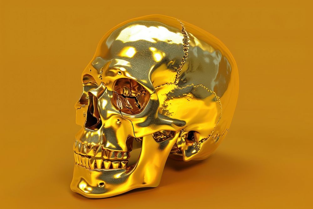 Skull gold jewelry yellow.