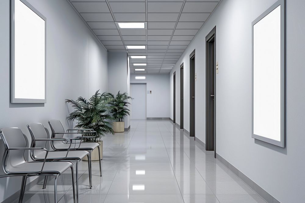 Hospital furniture indoors hallway.