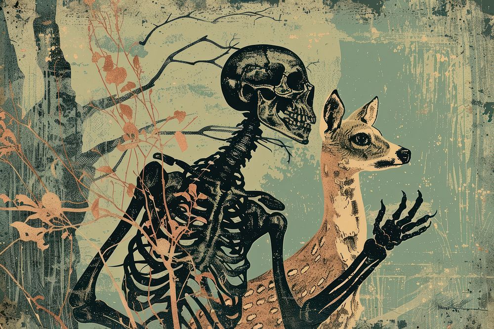 Skeleton animal art representation creativity. | Premium Photo ...