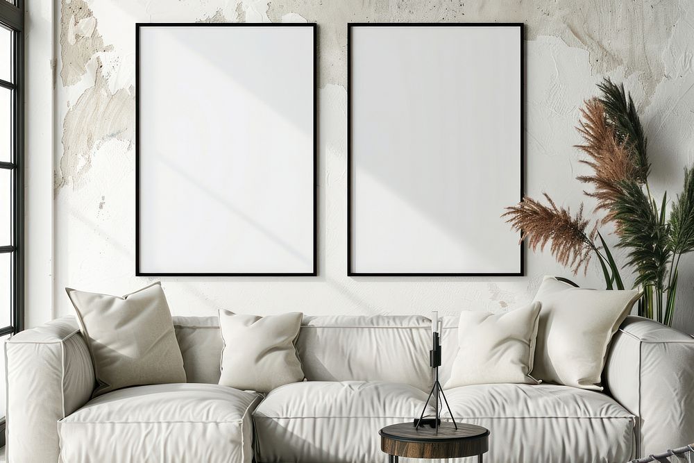 Blank picture frame mockups art furniture painting.