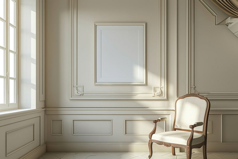 Blank picture frame mockups windowsill furniture indoors.