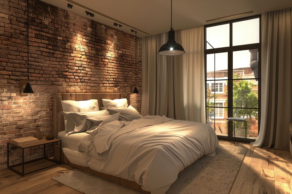 Loft style bedrooom interior architecture | Free Photo - rawpixel