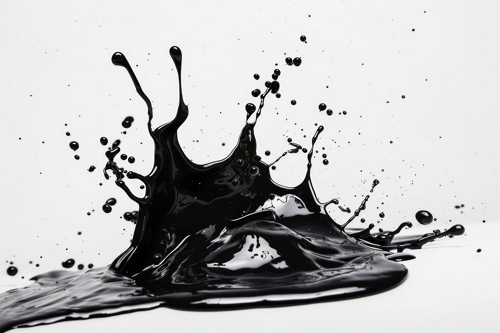 Black paint splash studio shot splattered creativity.