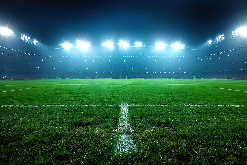 Football field outdoors stadium light.