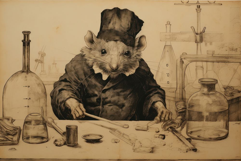 Rat scientist painting animal mammal.