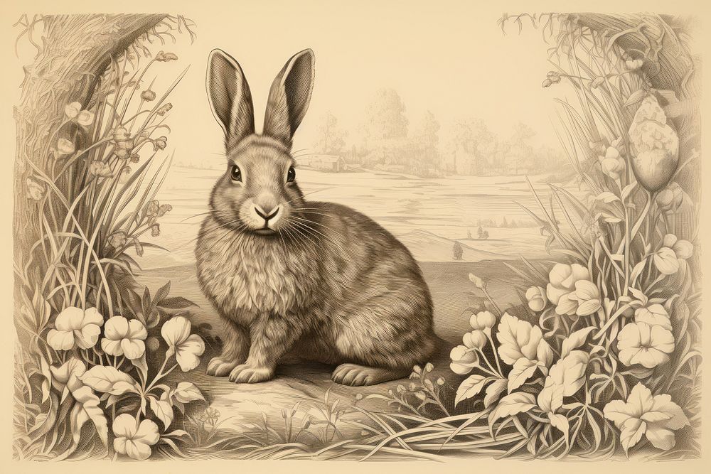 Rabbit easter drawing illustrated kangaroo.