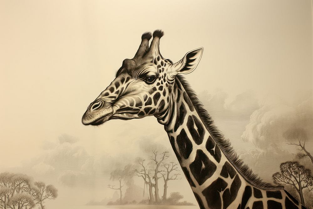 Giraffe giraffe drawing illustrated.