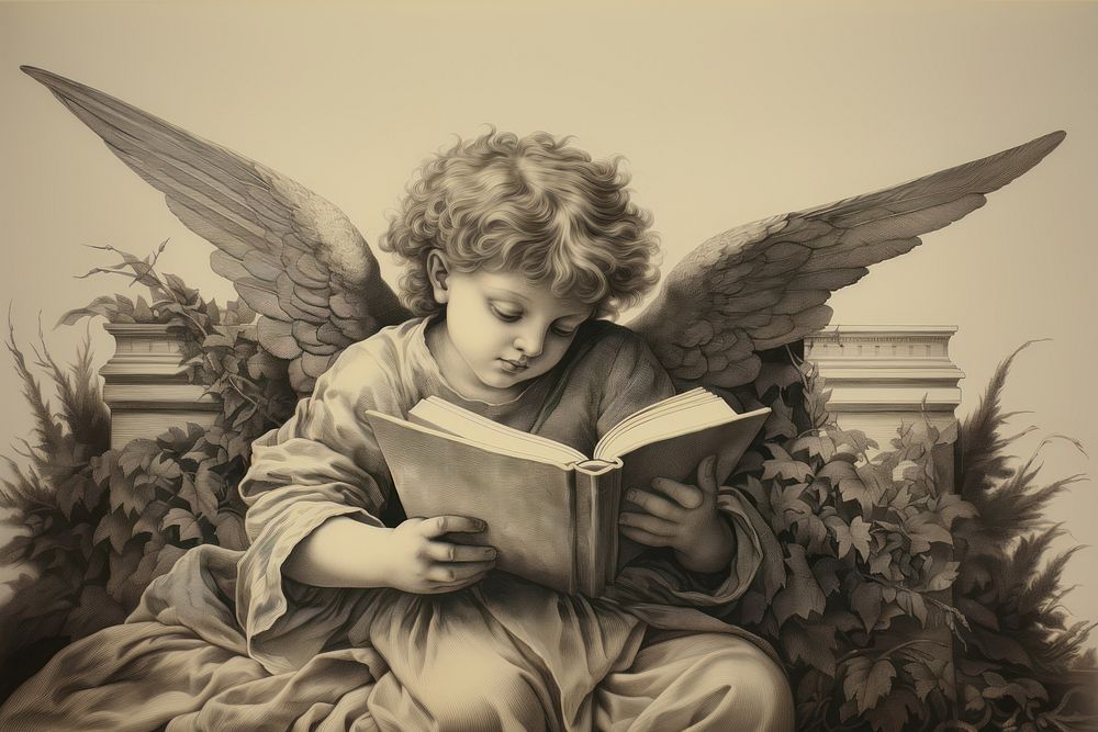 Cupid reading publication photography archangel.