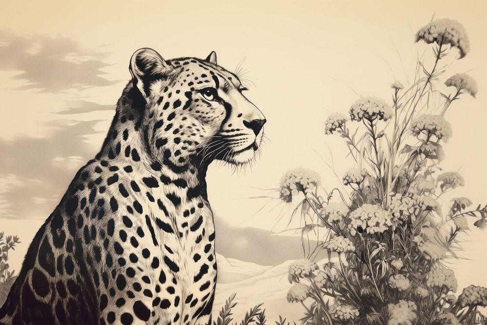 Cheetah cheetah drawing illustrated.