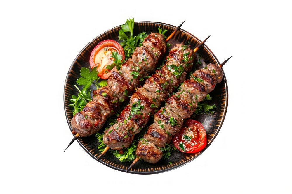 Photo of kebab grilling meat food.