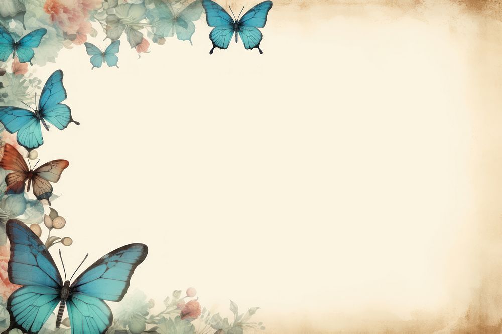 Vintage butterfly frame backgrounds outdoors insect.