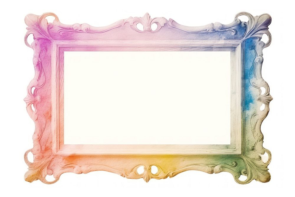 Vintage rainbow frame backgrounds white background rectangle.