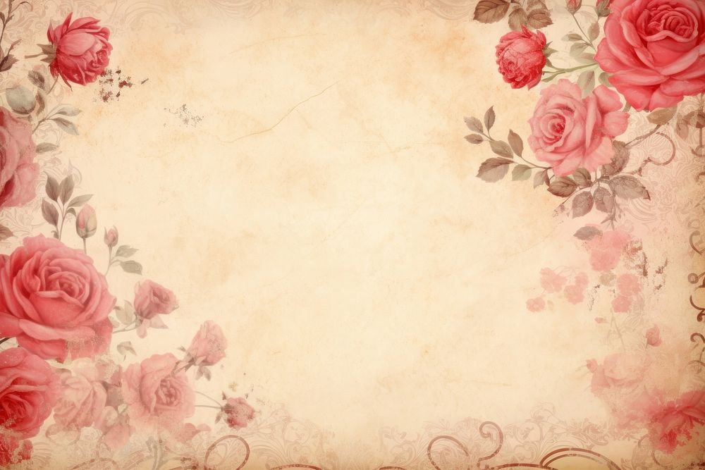 Vintage rose frame backgrounds pattern texture.