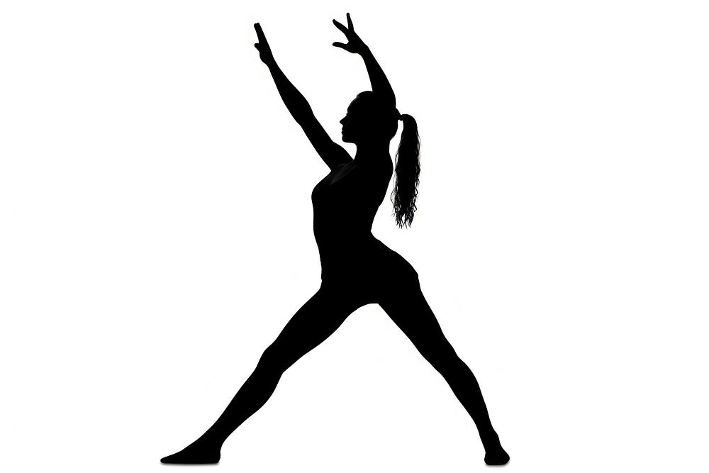 Yoga silhouette recreation exercise.