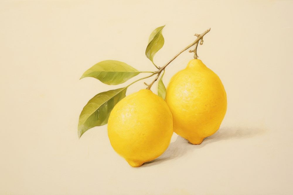 Close up on pale lemon painting fruit plant.