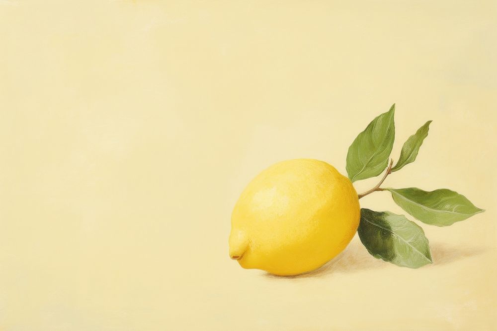 Close up on pale lemon painting fruit plant.