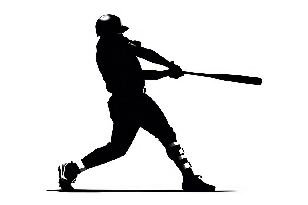 Baseball silhouette ballplayer softball.