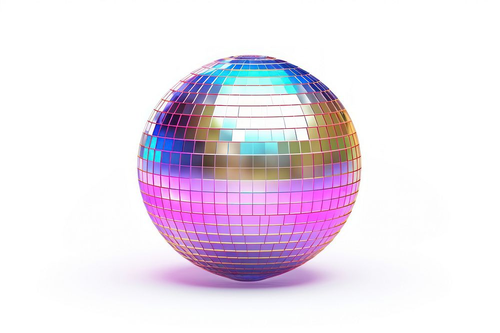 Disco ball sphere egg white background.