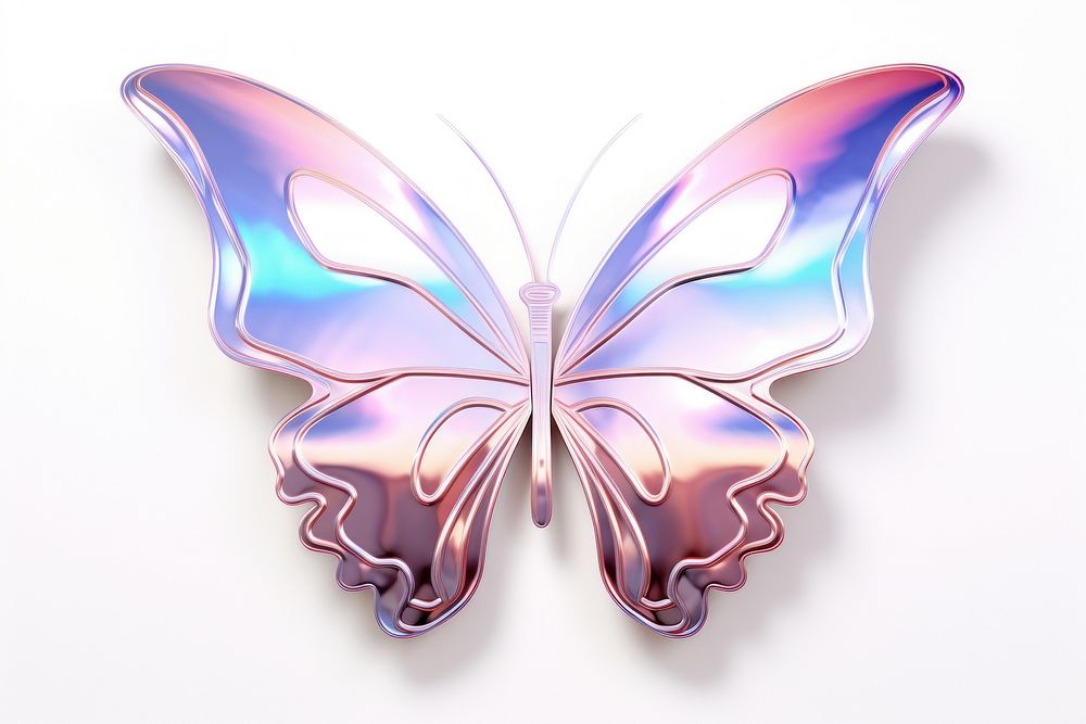 Butterfly animal purple white background.