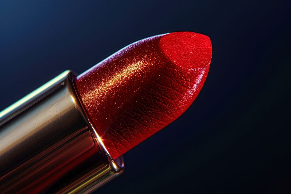 Lipstick bullet gliding smoothly over lips cosmetics smoke pipe.