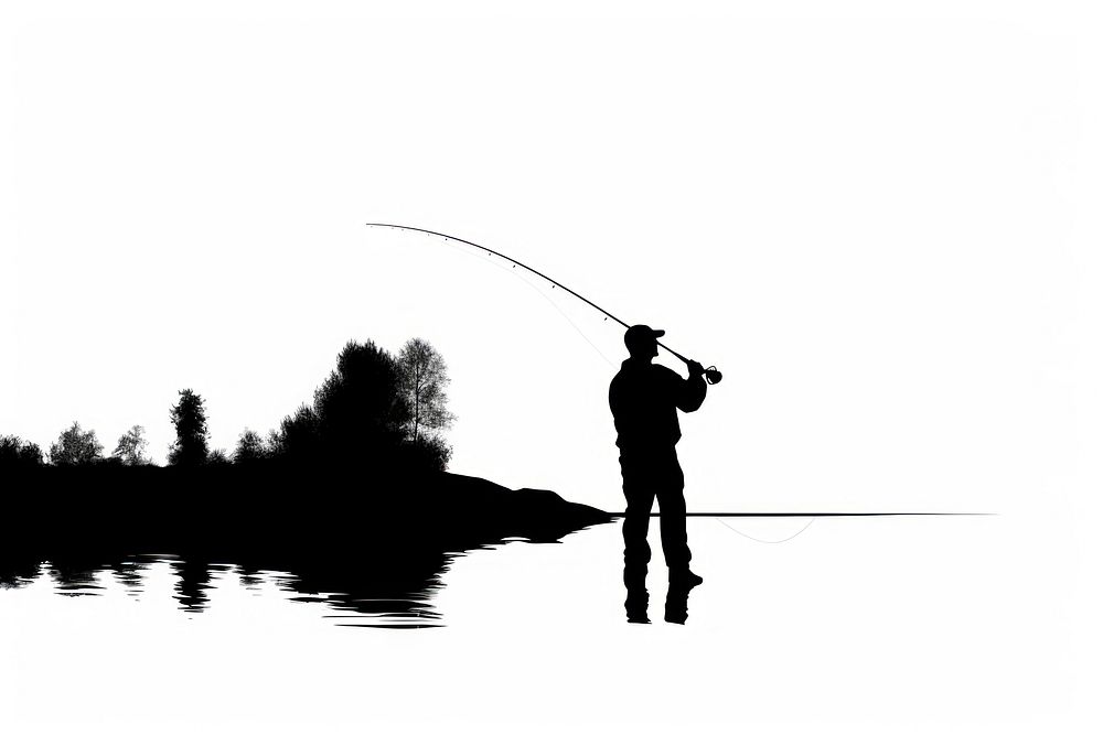 Fishing silhouette fishing recreation.