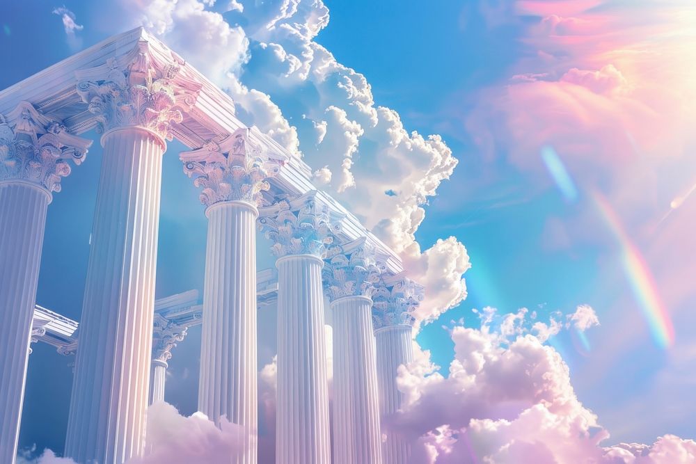 Photo of greek pillars sky architecture parthenon.
