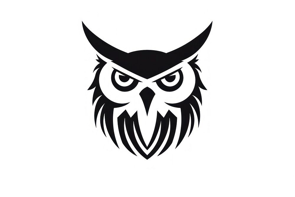 Owl stencil animal symbol.