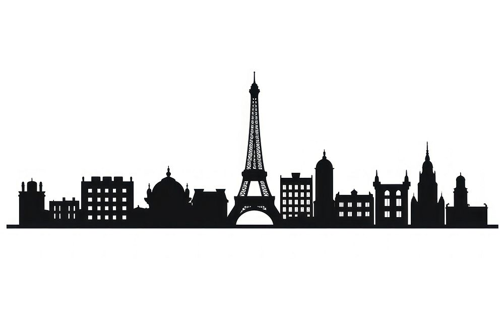 Paris silhouette architecture building.