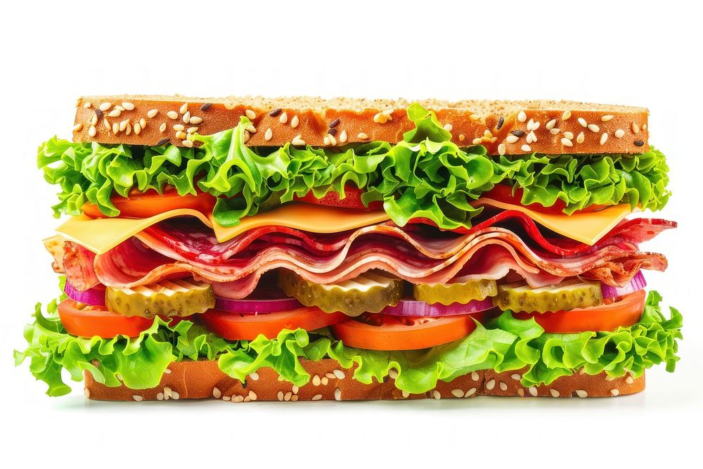 Big sandwich burger lunch food.