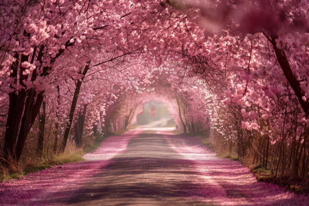 Photo of cherry blossoms landscape outdoors nature.