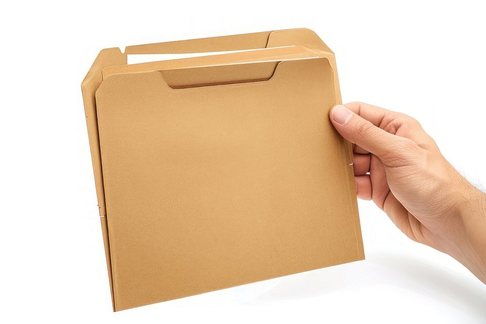 Brown file folder cardboard package carton.