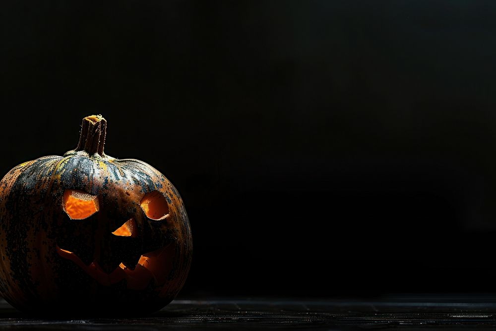 Photo of glowing halloween pumpkin jack-o-lantern festival.