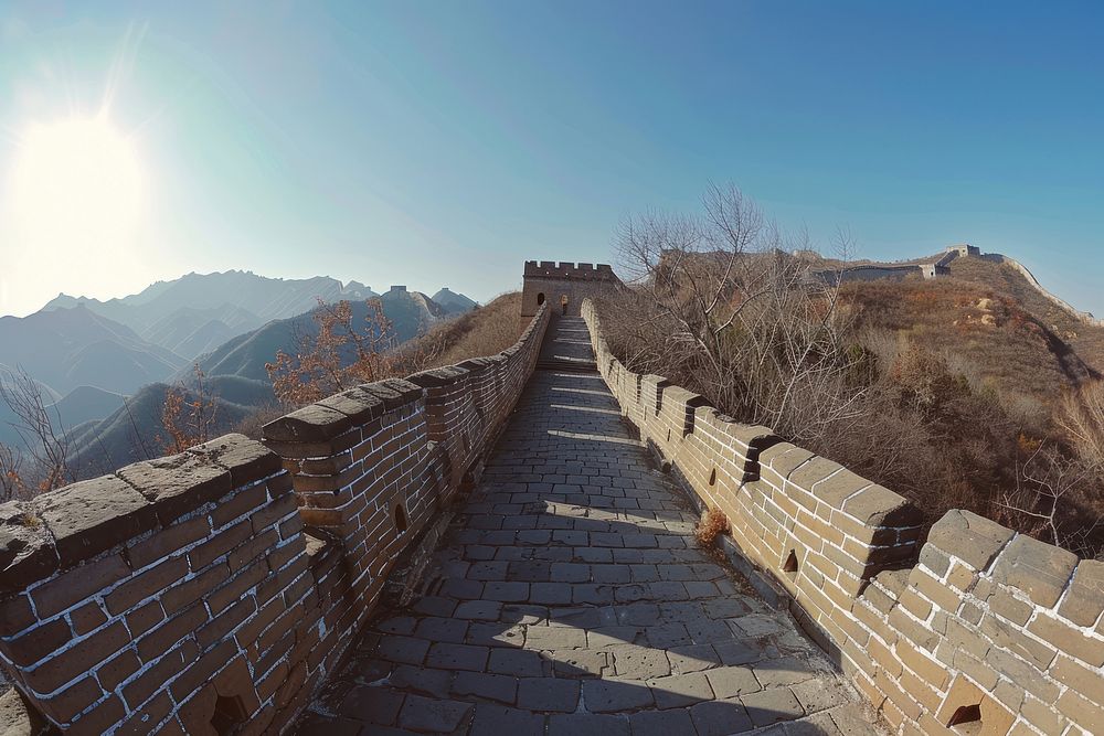 Photo of great wall of china day architecture tranquility.