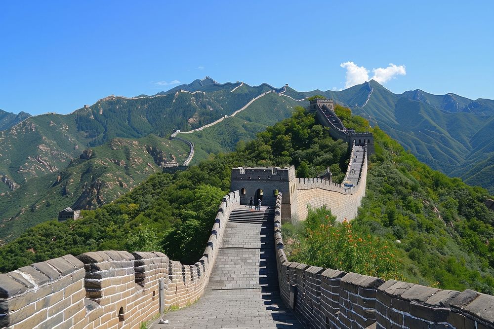 Photo of great wall of china architecture landmark day.