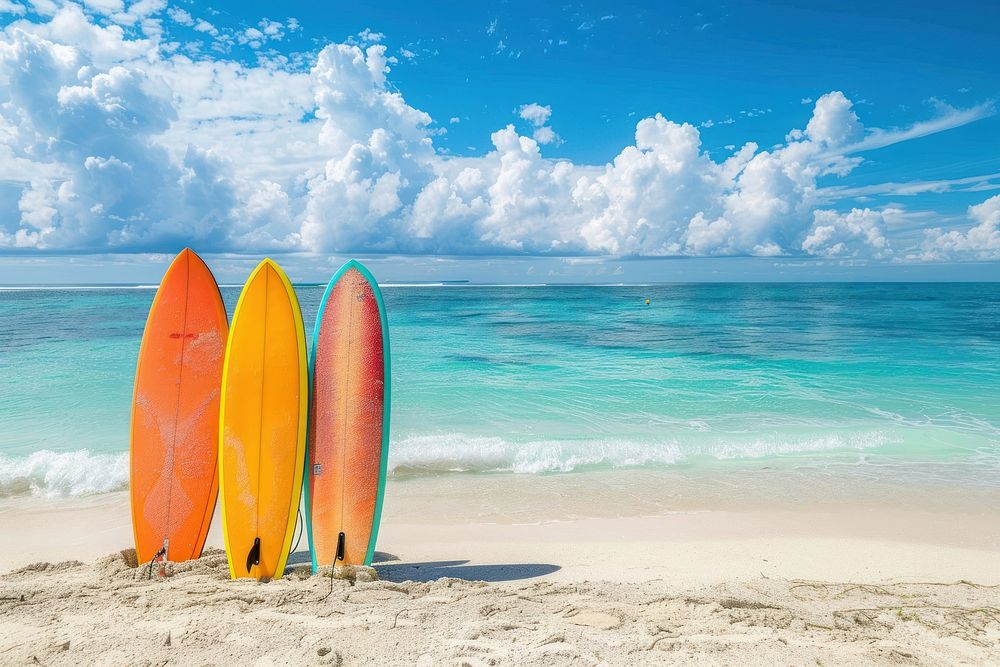 Photo of surfboards sea outdoors nature.