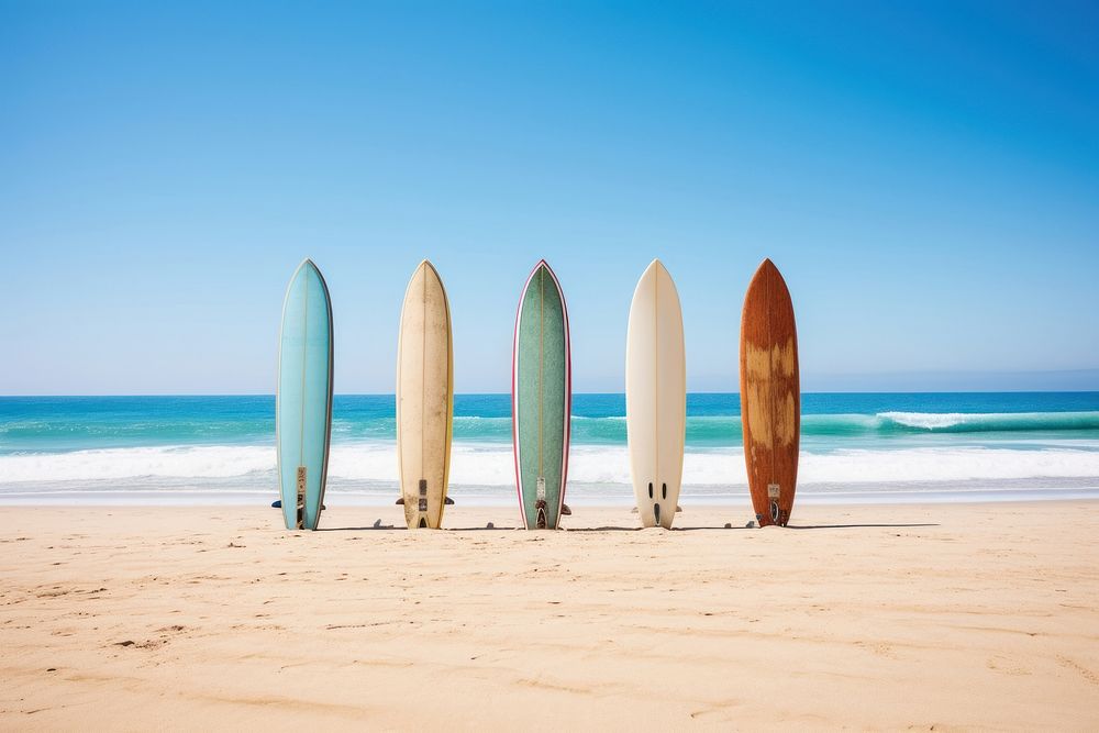 Photo of surfboards sea outdoors surfing.