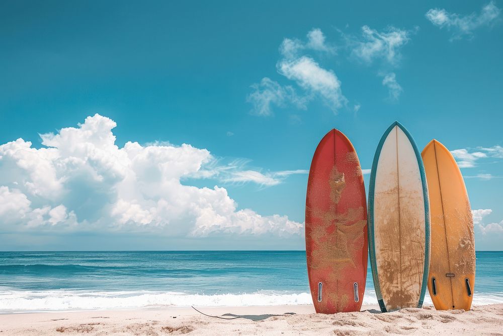 Photo of surfboards sea outdoors nature.