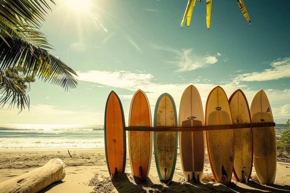 Photo of surfboards outdoors vehicle nature.