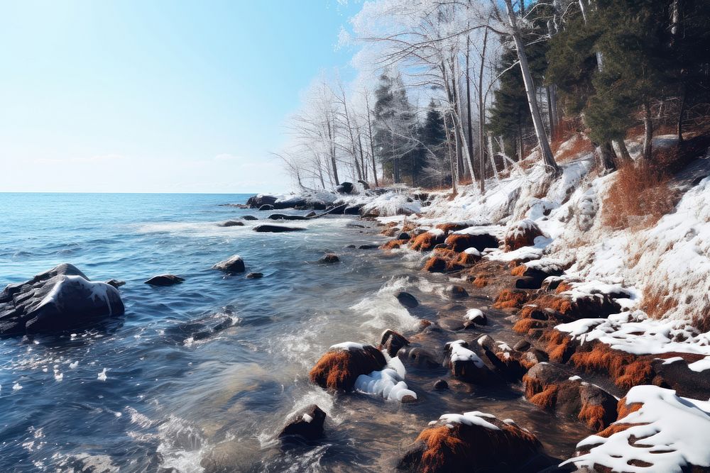 Island landscape shoreline outdoors.