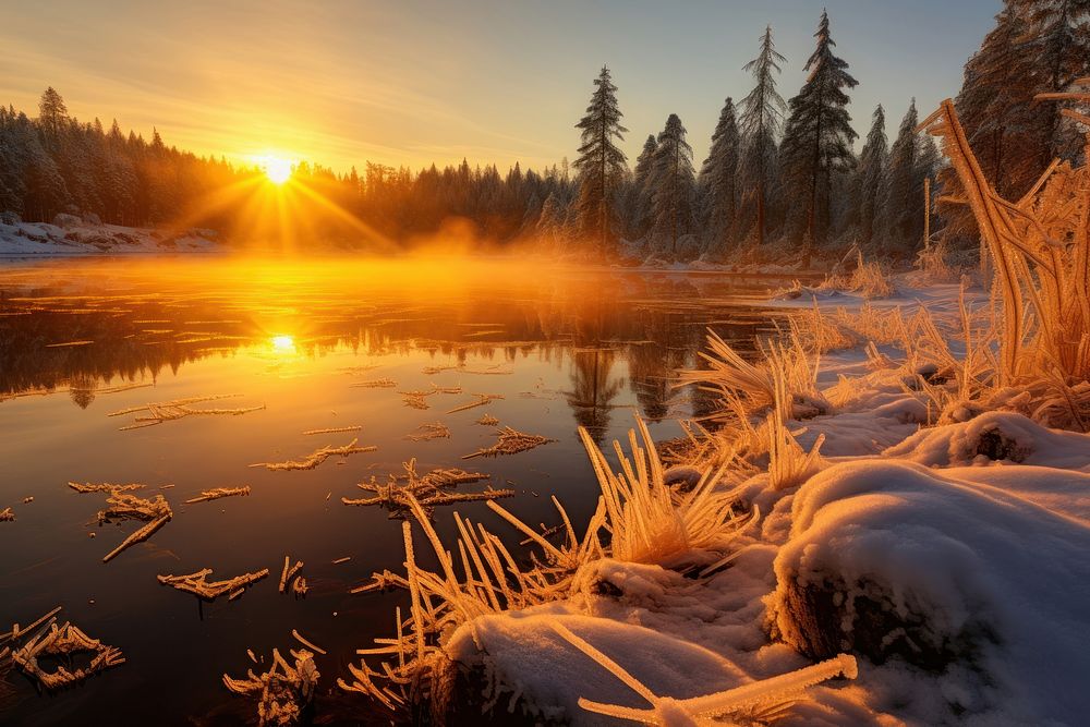 Lake landscape outdoors sunlight.