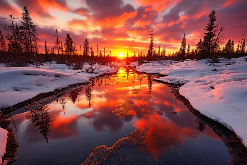 Winter landscape panoramic outdoors.