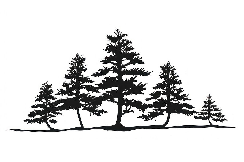 Pine tree silhouette pine art.