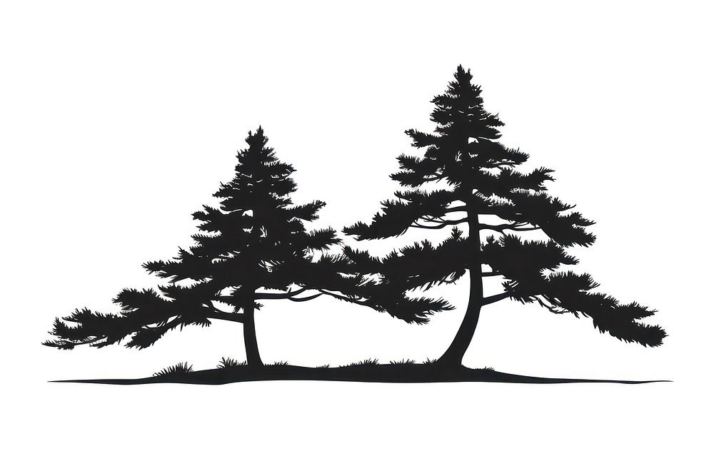 Pine tree silhouette pine art.