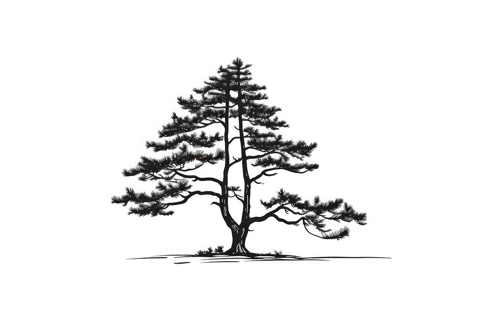 Pine tree pine art illustrated.