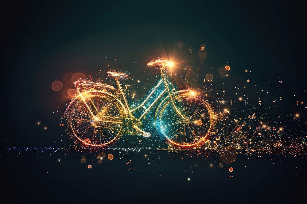 Effect minimal of bicycle fireworks outdoors vehicle.