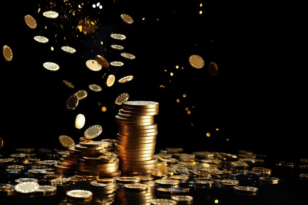 Effect minimal of gambling money gold coin.