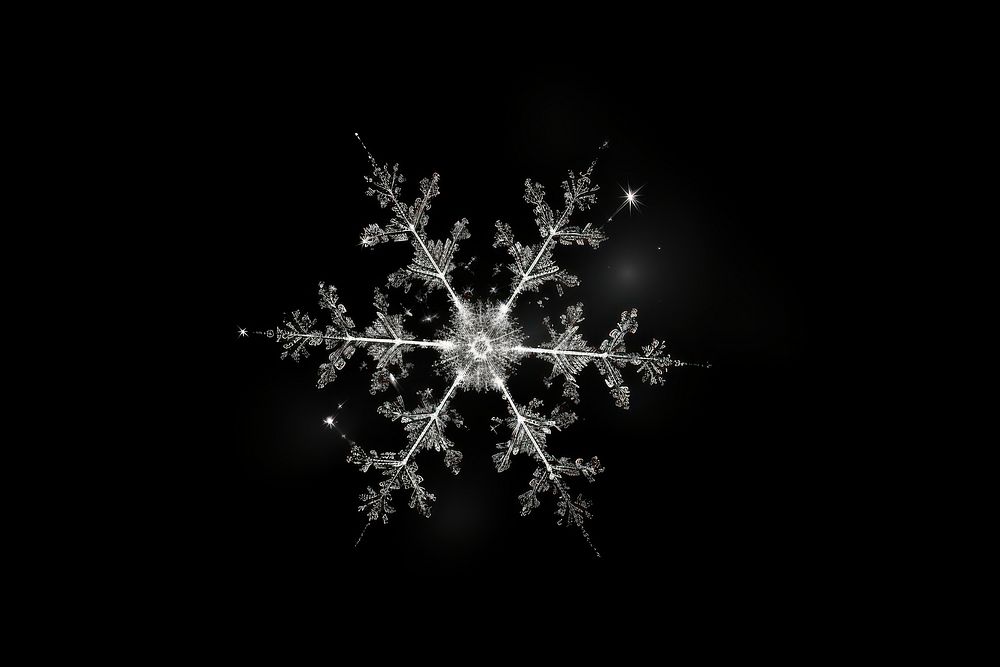Effect minimal of snowflake light night black.