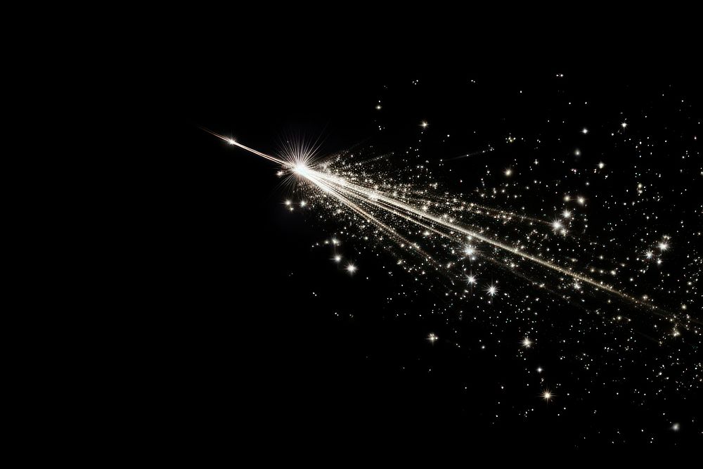 Effect minimal of shooting star light astronomy fireworks.