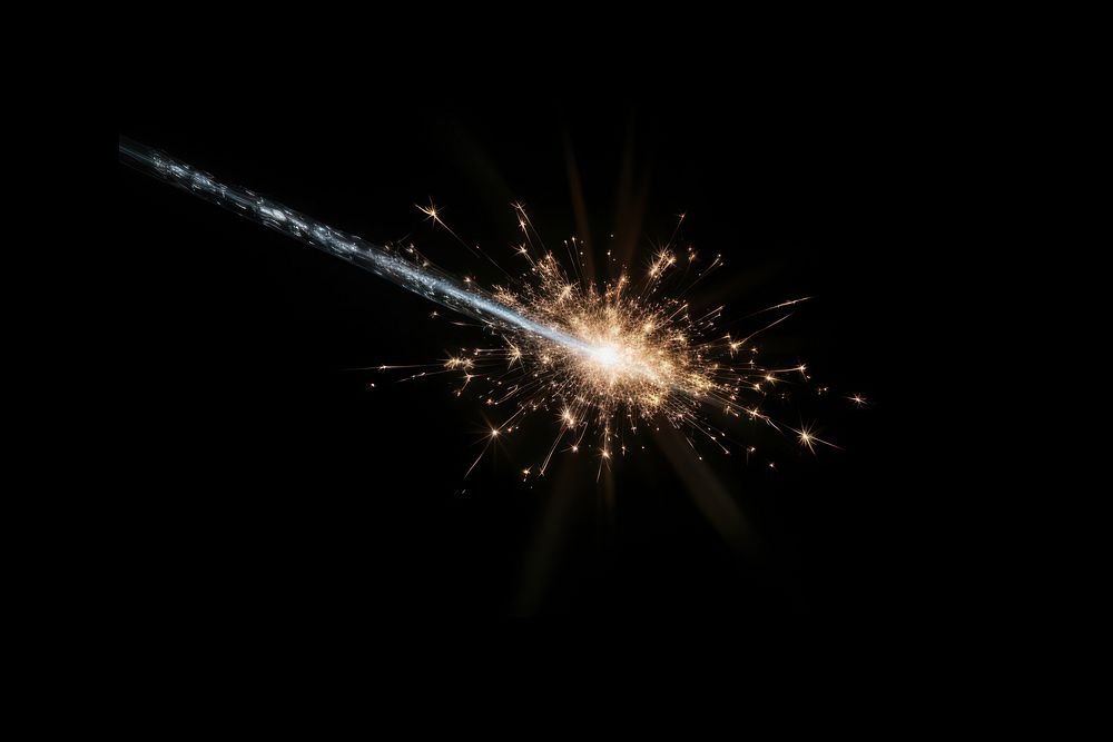 Effect minimal of shooting star light astronomy fireworks.